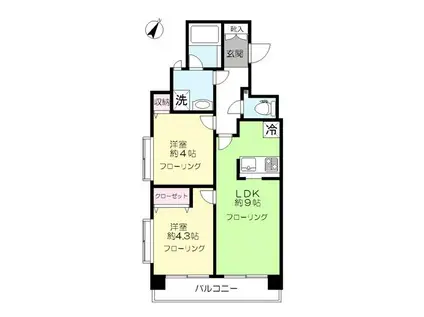 FRONTRY(2LDK/1階)の間取り写真