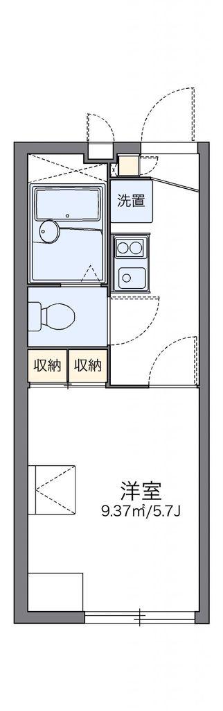 レオパレス大口台(1K/1階)の間取り写真