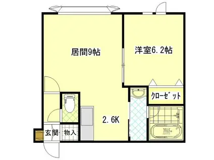 ロワールA(1LDK/1階)の間取り写真