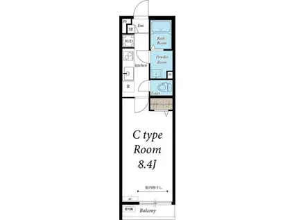 リブリ・フォンテーヌ新松戸(1K/2階)の間取り写真