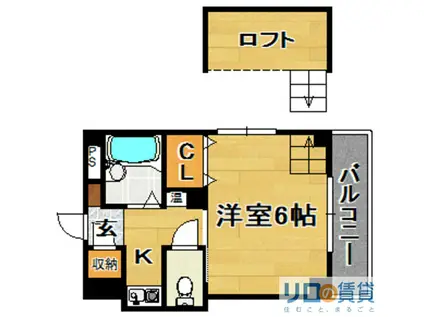 アーバンライフ淡路(1K/4階)の間取り写真