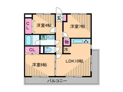 第7ドエル小泉(3LDK/3階)の間取り写真