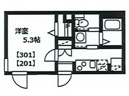 メゾンアール(1K/3階)の間取り写真