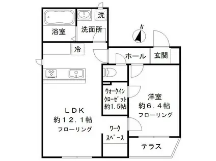 FELICE(1LDK/1階)の間取り写真