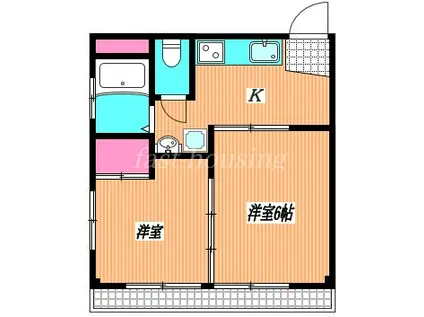 サンエイビルC(2K/4階)の間取り写真