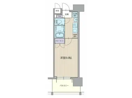 パルティール上前津(1K/7階)の間取り写真