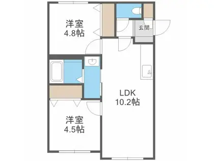 FRESCA フレスカ(2LDK/2階)の間取り写真