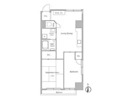 アネックス調布(2DK/9階)の間取り写真