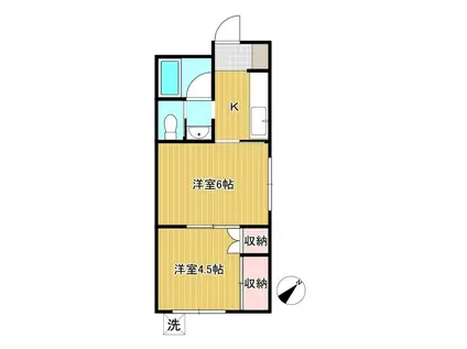 朝日ビル(2K/1階)の間取り写真