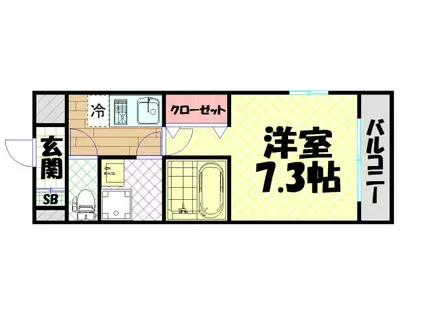 MESSAGE九条(1K/6階)の間取り写真