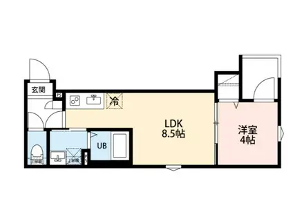 LUNA COURT(1LDK/2階)の間取り写真
