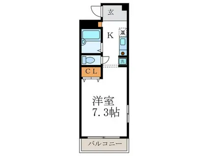サーティフル新二条(1K/4階)の間取り写真