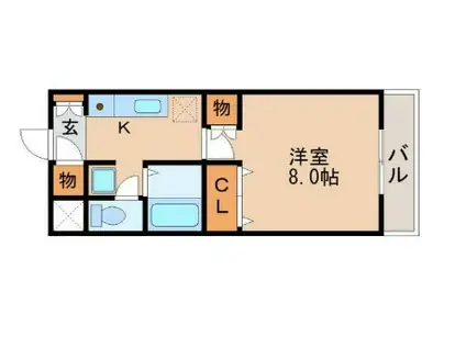 アーバンステイツニュー大和(1K/2階)の間取り写真