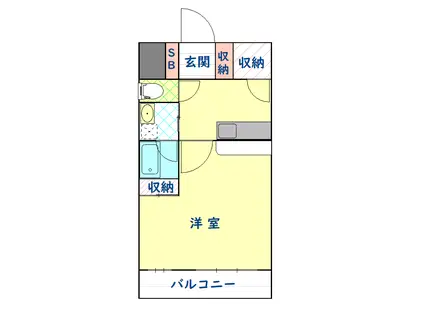 マンションクレアB(1LDK/3階)の間取り写真