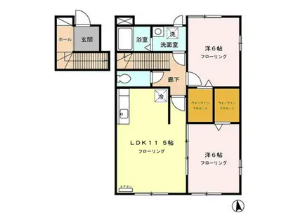 ルグラン茂森(2LDK/2階)の間取り写真