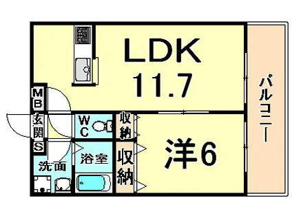 TKメゾン(1LDK/2階)の間取り写真
