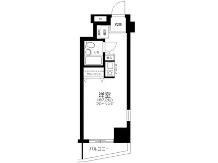 エスコート麻布十番(ワンルーム/7階)の間取り写真