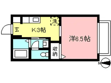ハイムローゼ(1K/1階)の間取り写真