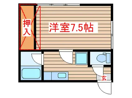 ホワイトキャッスル台原II(1K/1階)の間取り写真