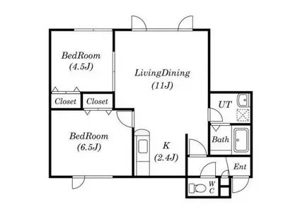 ベルニュアージュ宮の沢(2LDK/2階)の間取り写真