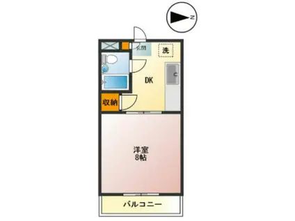 フラット白馬(1DK/3階)の間取り写真