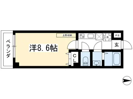 ピュアリスMIYABI(1K/2階)の間取り写真