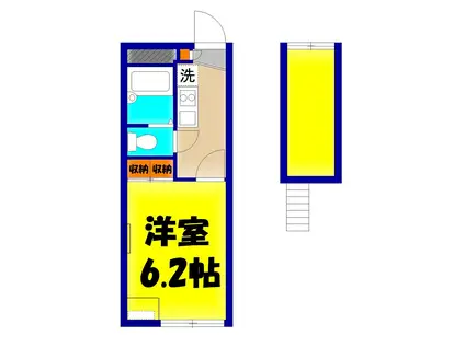 ロイヤルシティ茜(1K/3階)の間取り写真