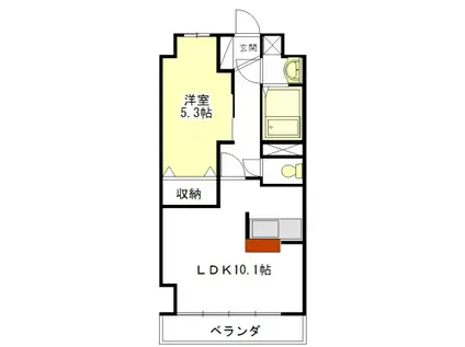 アーバンヒルズ城山1号館(1LDK/1階)の間取り写真