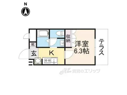TOPIA(1K/1階)の間取り写真