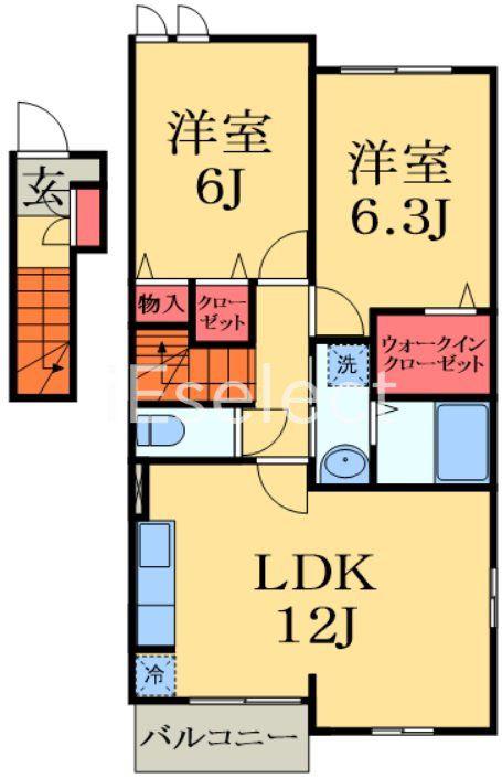 ジュネス ド アーサ(2LDK/2階)の間取り写真