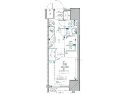 ディアレイシャス矢場町(1K/8階)の間取り写真