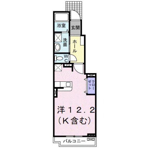 プルート稲月(ワンルーム/1階)の間取り写真