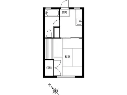 フジハイツ17号棟(1K/2階)の間取り写真