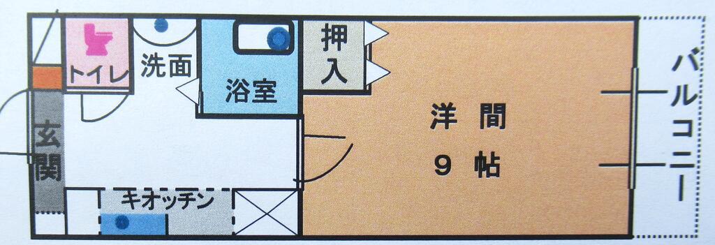 ウインディール(1K/1階)の間取り写真