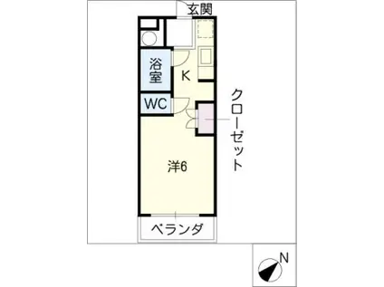 ヴィラマルミ(ワンルーム/1階)の間取り写真