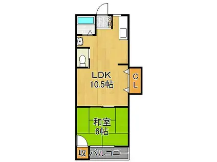 エンゼルマンション(1LDK/2階)の間取り写真