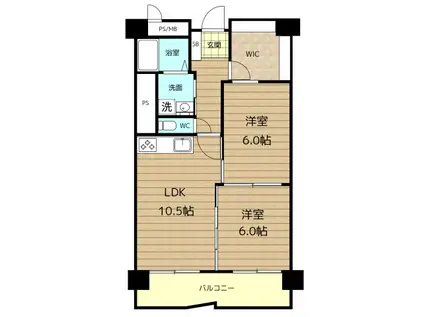 都島ロイヤルハイツ(2LDK/11階)の間取り写真