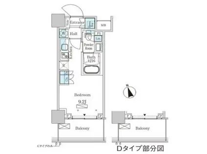 パークアクシス大塚ステーションゲートタワー(ワンルーム/15階)の間取り写真