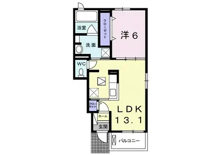 シャン・ノールXVII(1LDK/1階)の間取り写真