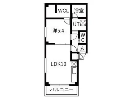 カーサフェリーチェ(1LDK/1階)の間取り写真