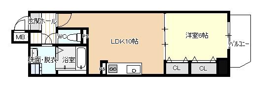ラ・メゾン輝(1LDK/8階)の間取り写真