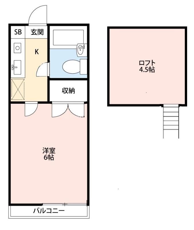 メゾン中尾第7B(ワンルーム/2階)の間取り写真