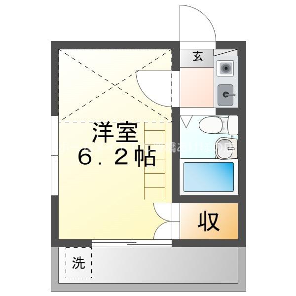 タウンコート(1K/2階)の間取り写真