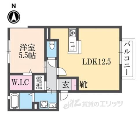 ヴィラージュ(1LDK/2階)の間取り写真
