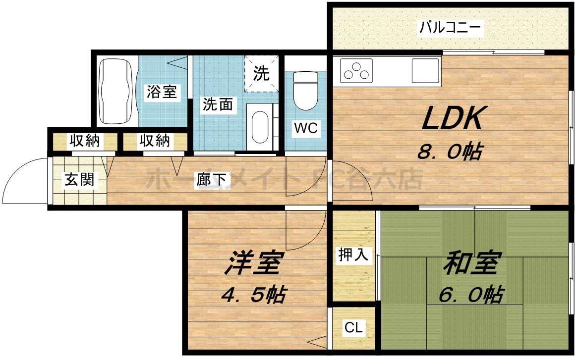 ゼンラフォーレ(2LDK/4階)の間取り写真