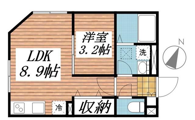 エクウス中村橋(1LDK/1階)の間取り写真
