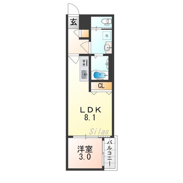 H-MAISON森ノ宮II(1LDK/2階)の間取り写真