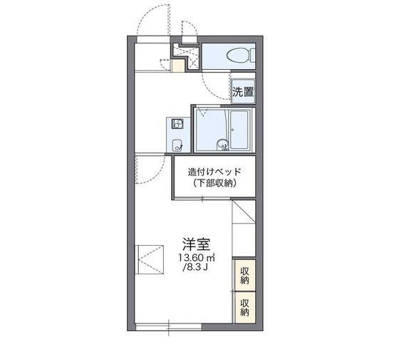 レオパレスセジュール(1K/1階)の間取り写真