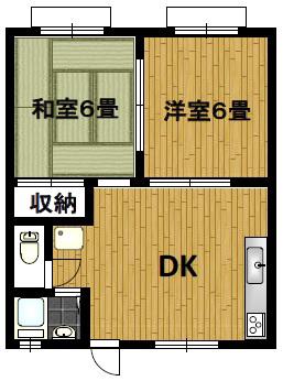 光ハイツ(2DK/2階)の間取り写真