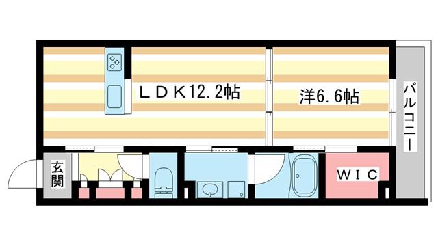 シャーメゾン北市(1LDK/2階)の間取り写真